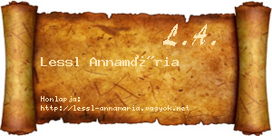 Lessl Annamária névjegykártya